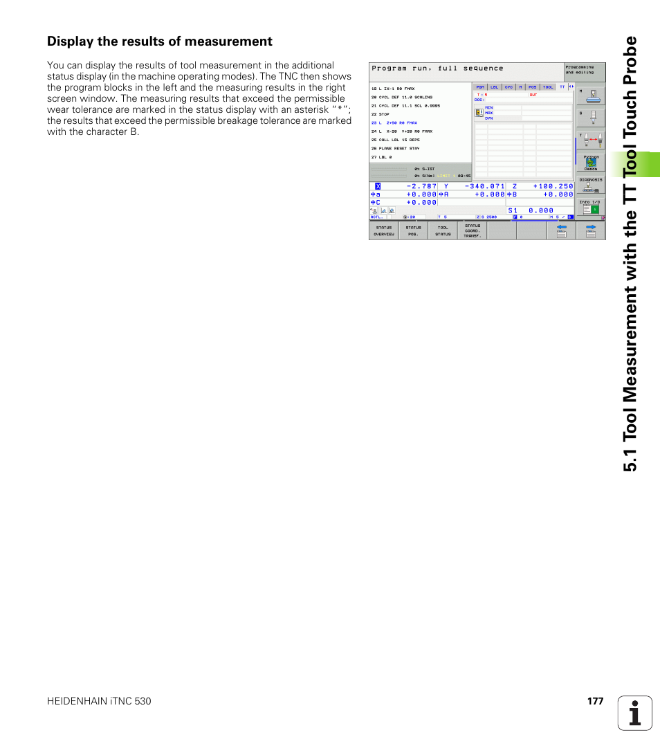 Display the results of measurement | HEIDENHAIN iTNC 530 (340 49x-04) Touch Probe Cycles User Manual | Page 177 / 191