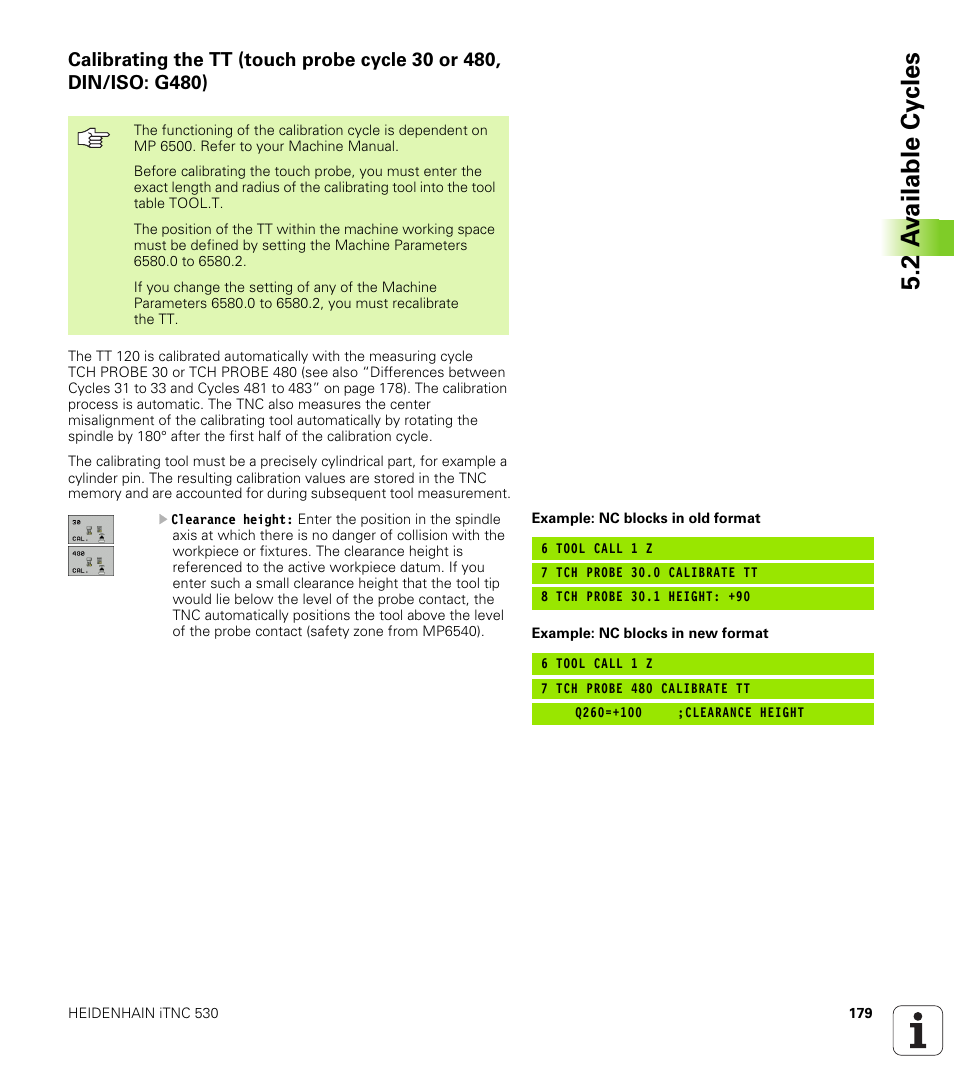 2 a v ailable cy cles | HEIDENHAIN iTNC 530 (340 49x-04) Touch Probe Cycles User Manual | Page 179 / 191