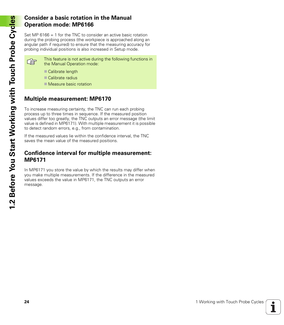 Multiple measurement: mp6170 | HEIDENHAIN iTNC 530 (340 49x-04) Touch Probe Cycles User Manual | Page 24 / 191