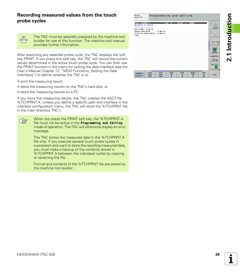 1 intr oduction | HEIDENHAIN iTNC 530 (340 49x-04) Touch Probe Cycles User Manual | Page 29 / 191