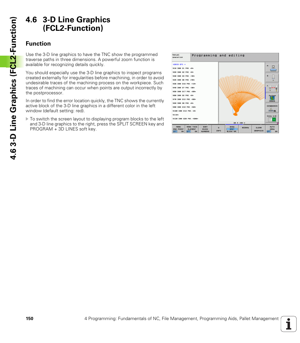 6 3-d line graphics (fcl2-function), Function | HEIDENHAIN iTNC 530 (340 49x-04) ISO programming User Manual | Page 150 / 703