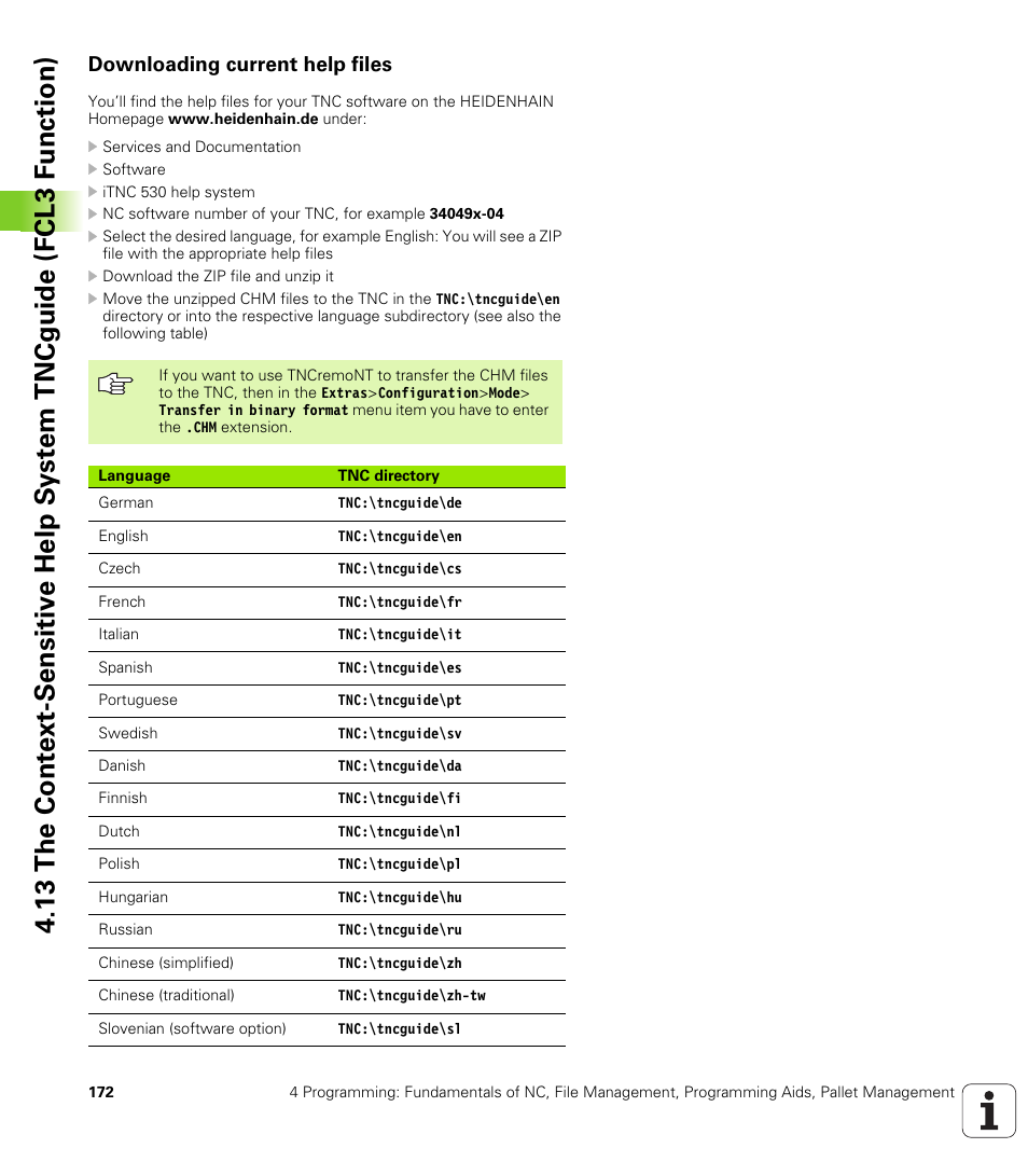 Downloading current help files | HEIDENHAIN iTNC 530 (340 49x-04) ISO programming User Manual | Page 172 / 703