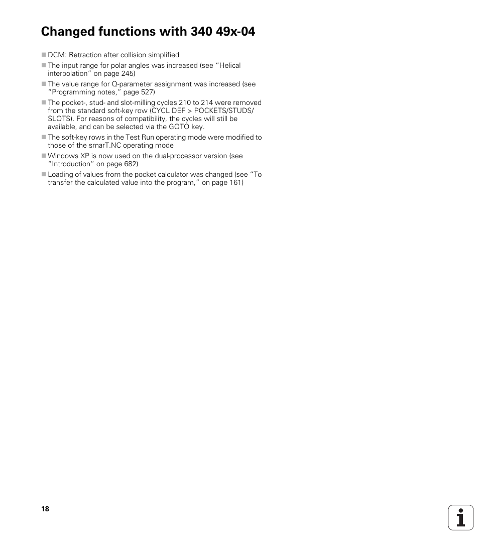 Changed functions with 340 49x-04 | HEIDENHAIN iTNC 530 (340 49x-04) ISO programming User Manual | Page 18 / 703