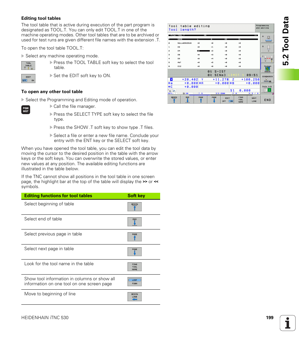 2 t ool d a ta | HEIDENHAIN iTNC 530 (340 49x-04) ISO programming User Manual | Page 199 / 703
