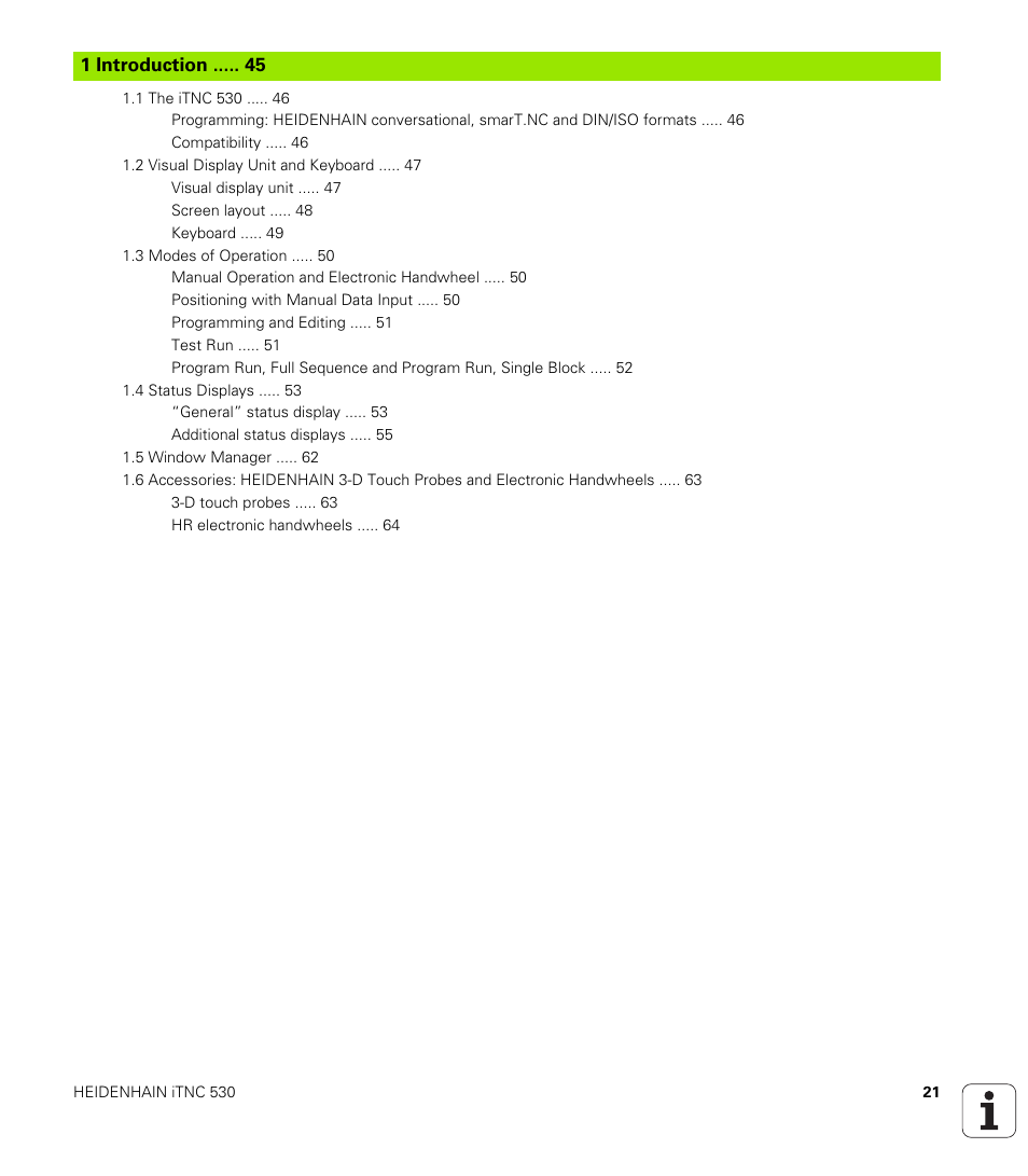 1 introduction, Introduction | HEIDENHAIN iTNC 530 (340 49x-04) ISO programming User Manual | Page 21 / 703