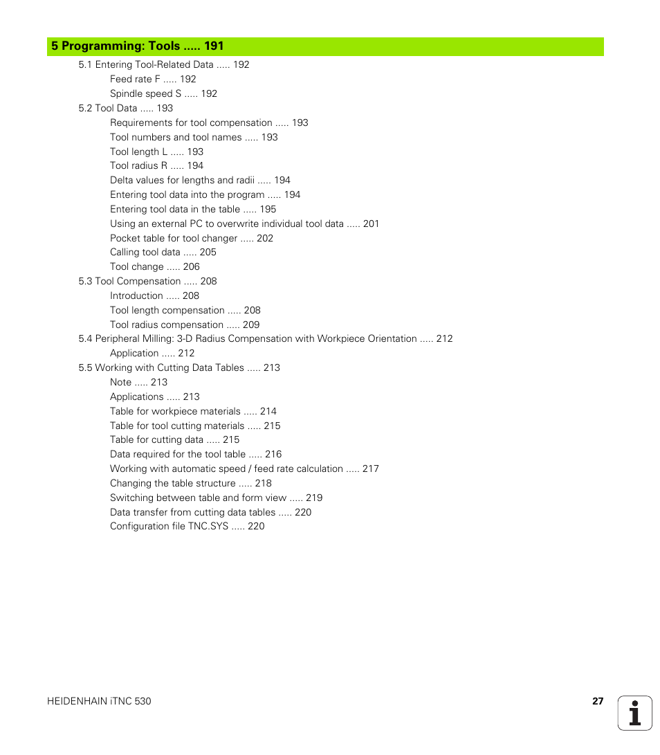 5 programming: tools, Programming: tools | HEIDENHAIN iTNC 530 (340 49x-04) ISO programming User Manual | Page 27 / 703