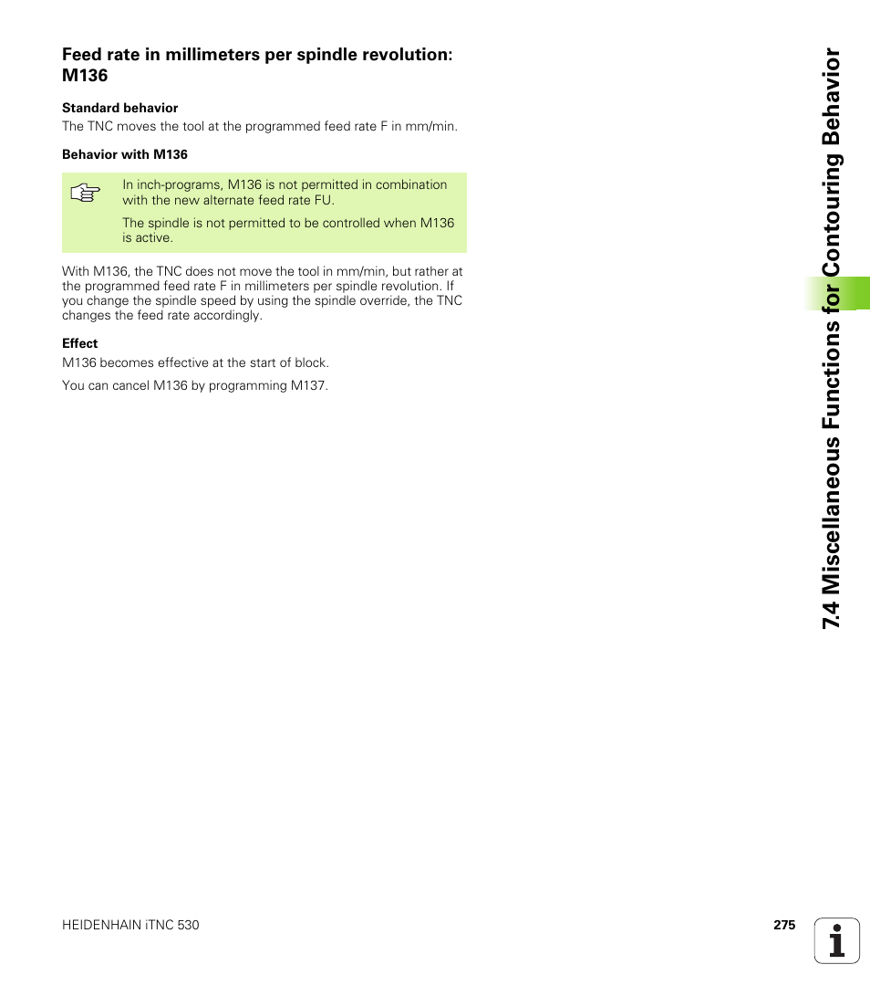 HEIDENHAIN iTNC 530 (340 49x-04) ISO programming User Manual | Page 275 / 703