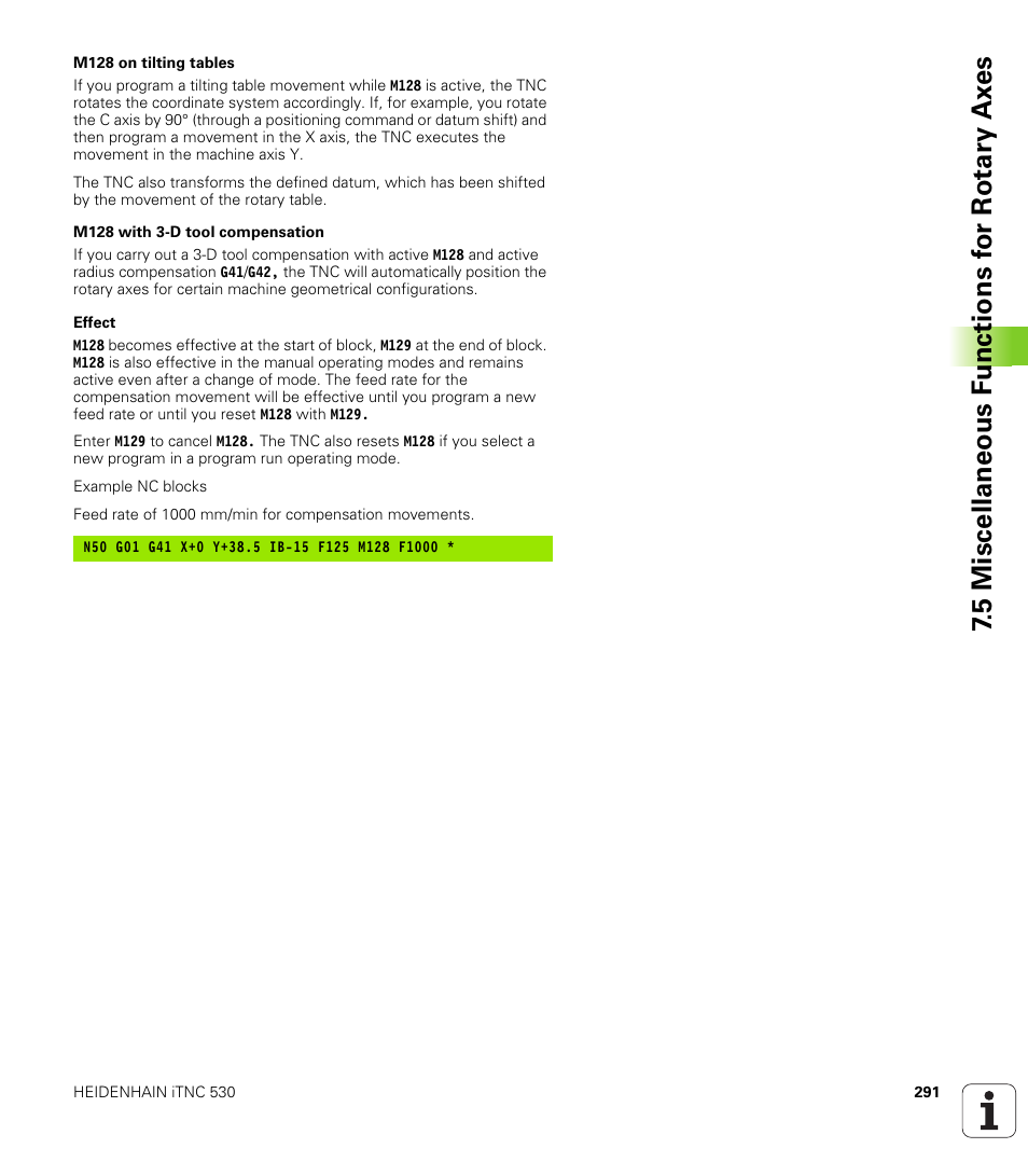 HEIDENHAIN iTNC 530 (340 49x-04) ISO programming User Manual | Page 291 / 703
