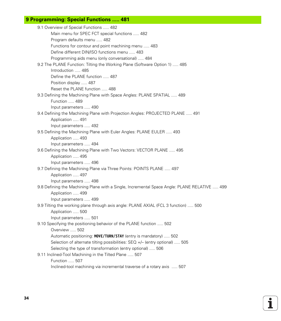 9 programming: special functions, Programming: special functions | HEIDENHAIN iTNC 530 (340 49x-04) ISO programming User Manual | Page 34 / 703