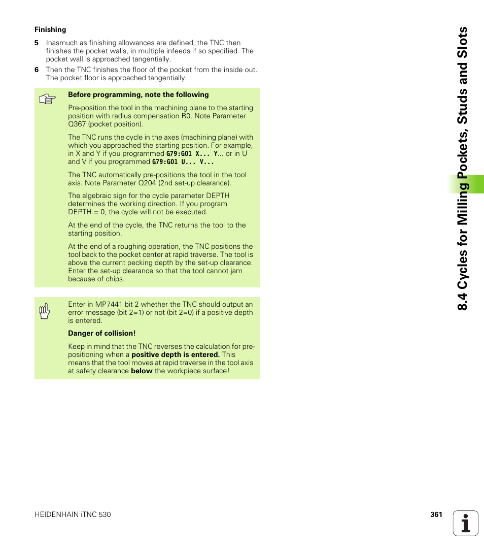 HEIDENHAIN iTNC 530 (340 49x-04) ISO programming User Manual | Page 361 / 703