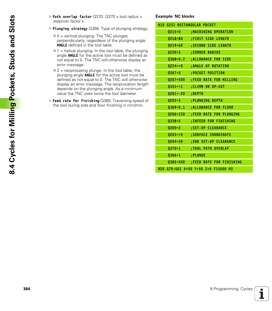 HEIDENHAIN iTNC 530 (340 49x-04) ISO programming User Manual | Page 364 / 703