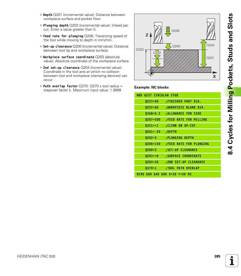 HEIDENHAIN iTNC 530 (340 49x-04) ISO programming User Manual | Page 385 / 703