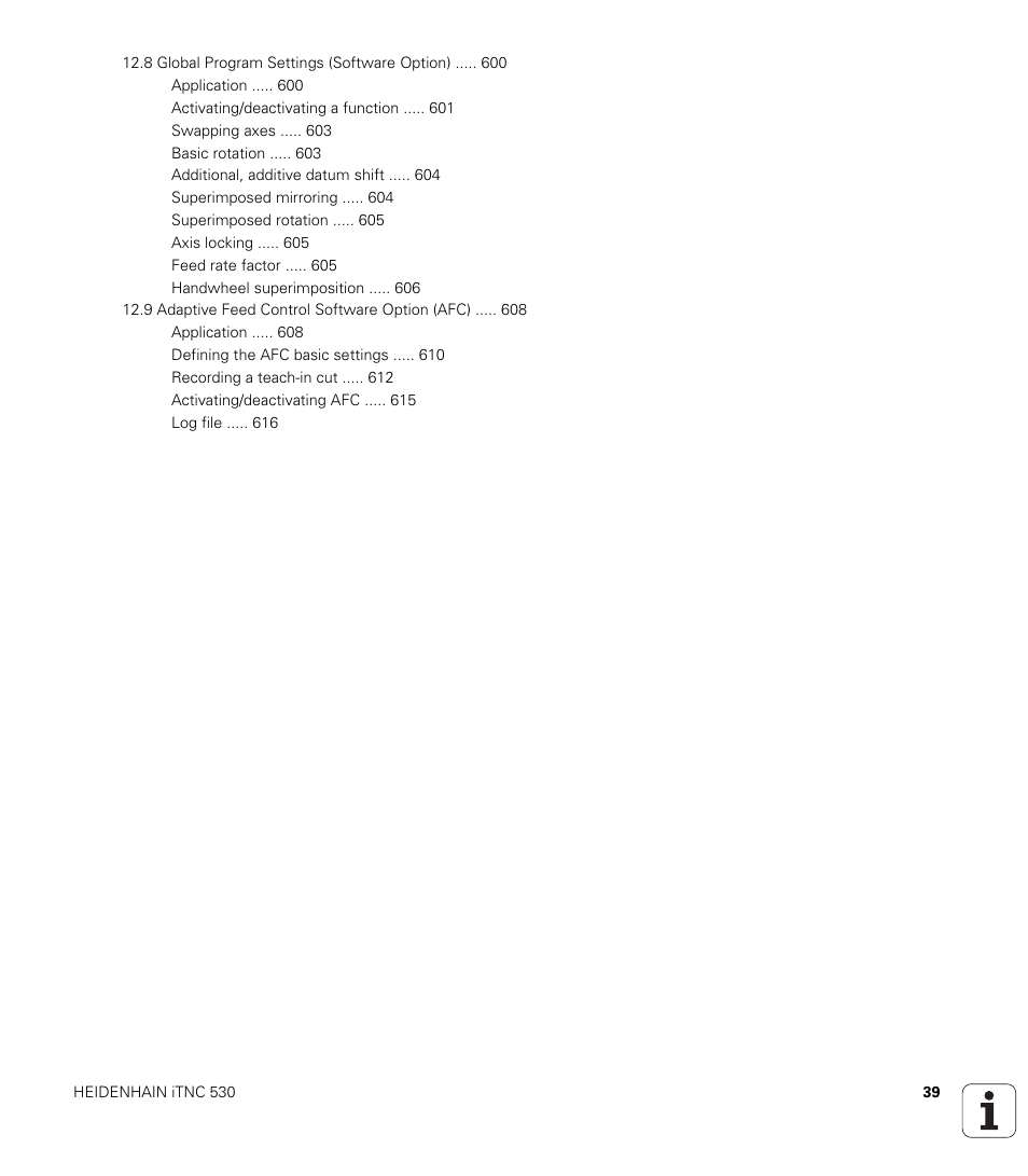 HEIDENHAIN iTNC 530 (340 49x-04) ISO programming User Manual | Page 39 / 703