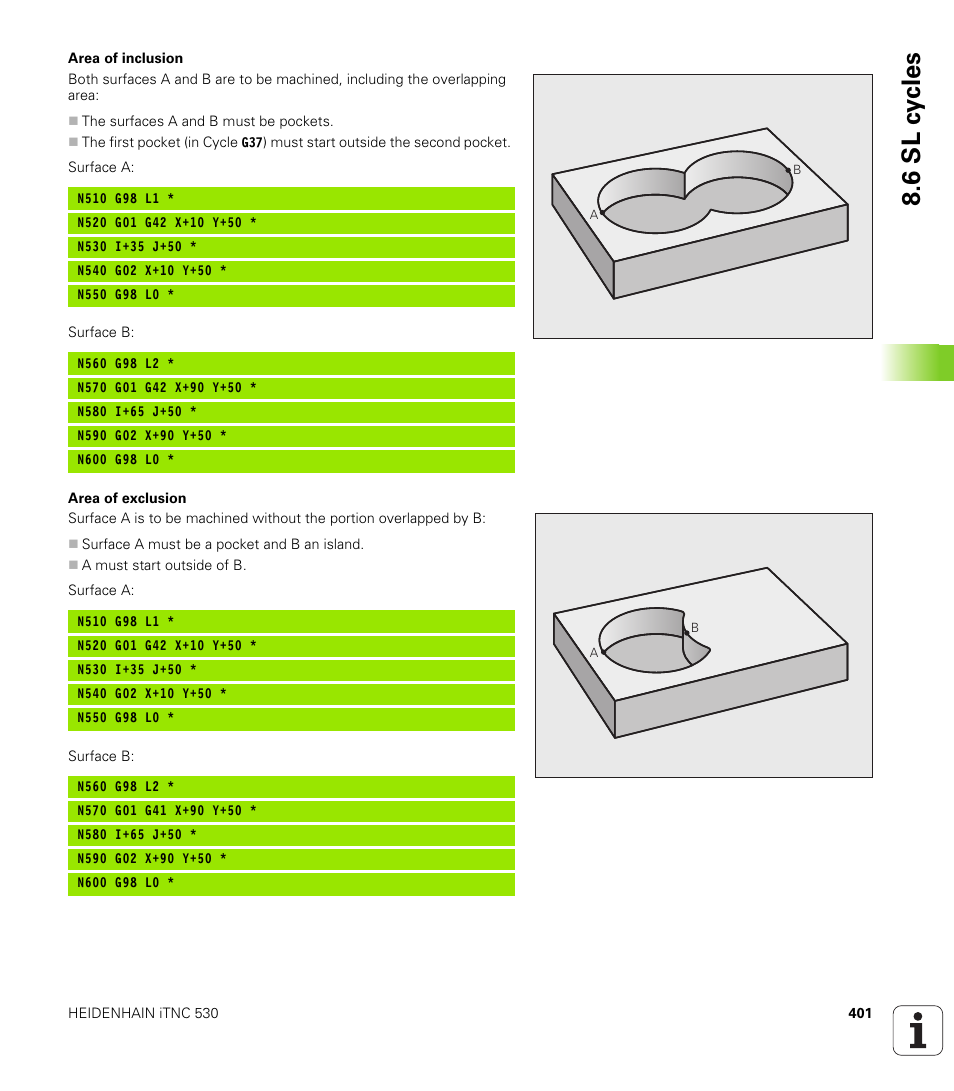 6 sl c y cles | HEIDENHAIN iTNC 530 (340 49x-04) ISO programming User Manual | Page 401 / 703