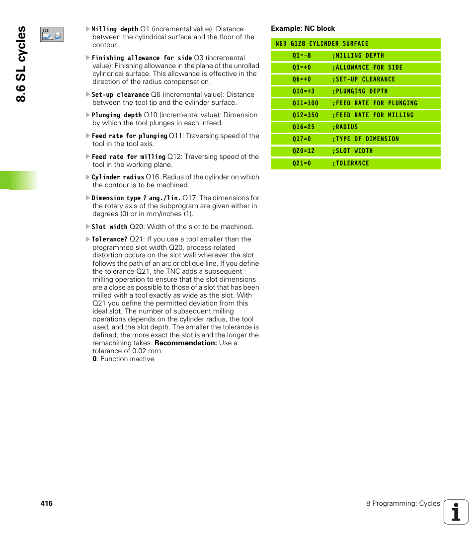 6 sl c y cles | HEIDENHAIN iTNC 530 (340 49x-04) ISO programming User Manual | Page 416 / 703