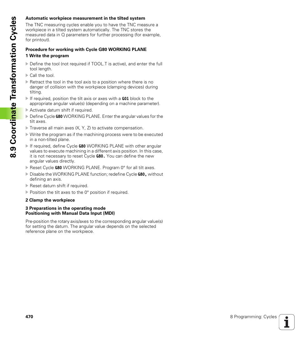 9 coor dinat e t ransf or mation cy cles | HEIDENHAIN iTNC 530 (340 49x-04) ISO programming User Manual | Page 470 / 703