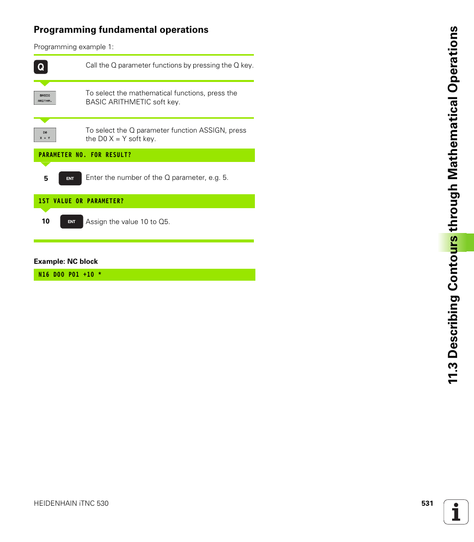 Programming fundamental operations | HEIDENHAIN iTNC 530 (340 49x-04) ISO programming User Manual | Page 531 / 703