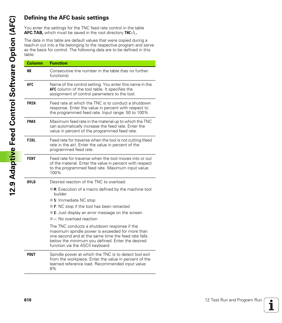 Defining the afc basic settings | HEIDENHAIN iTNC 530 (340 49x-04) ISO programming User Manual | Page 610 / 703