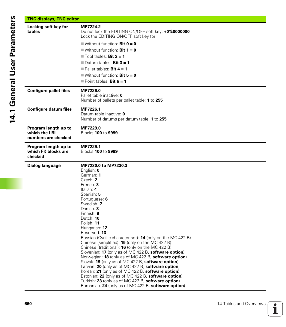 1 gener a l user p a ra met e rs | HEIDENHAIN iTNC 530 (340 49x-04) ISO programming User Manual | Page 660 / 703