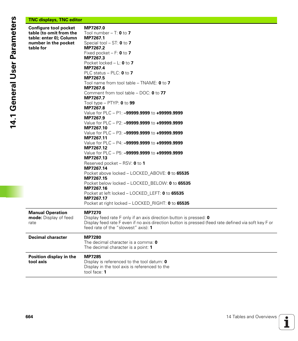 1 gener a l user p a ra met e rs | HEIDENHAIN iTNC 530 (340 49x-04) ISO programming User Manual | Page 664 / 703