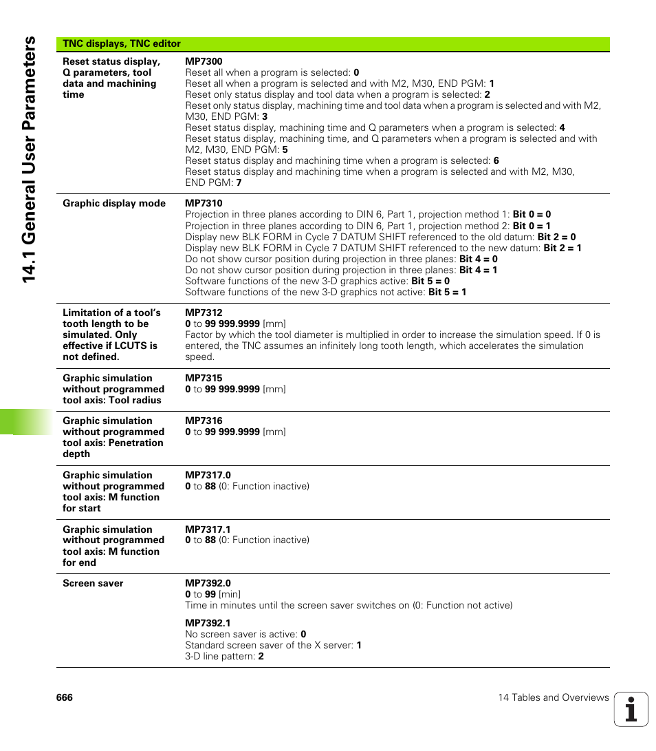 1 gener a l user p a ra met e rs | HEIDENHAIN iTNC 530 (340 49x-04) ISO programming User Manual | Page 666 / 703