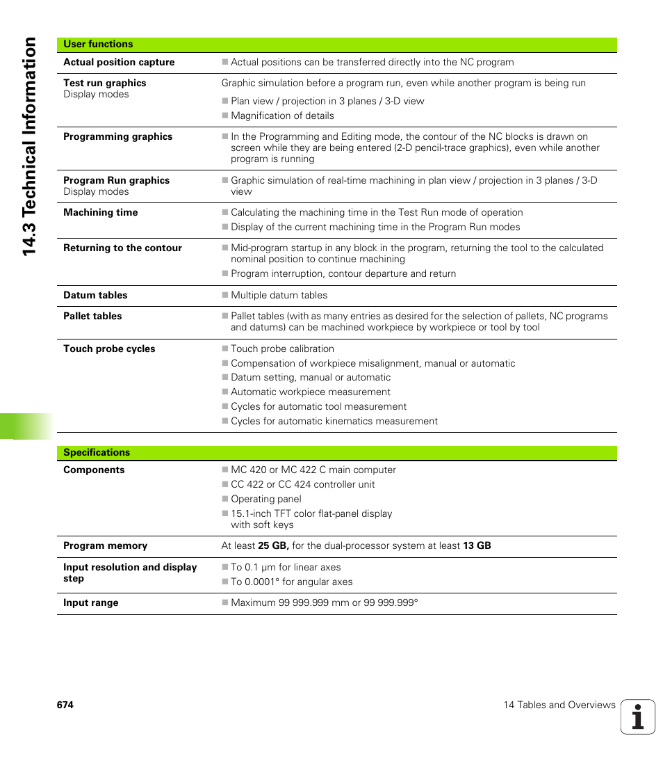 3 t e c hnical inf o rm ation | HEIDENHAIN iTNC 530 (340 49x-04) ISO programming User Manual | Page 674 / 703