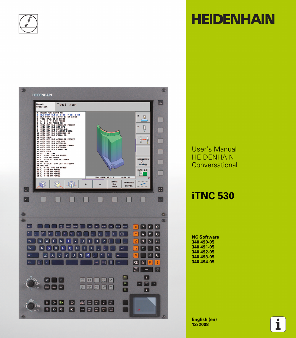 HEIDENHAIN iTNC 530 (340 49x-05) User Manual | 669 pages