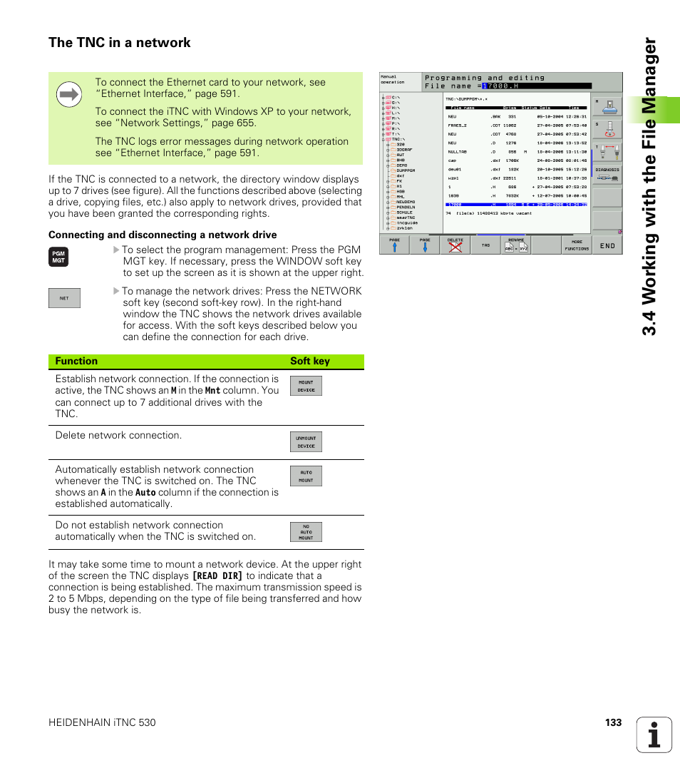 The tnc in a network, 4 w o rk ing with the file manag e r | HEIDENHAIN iTNC 530 (340 49x-05) User Manual | Page 133 / 669