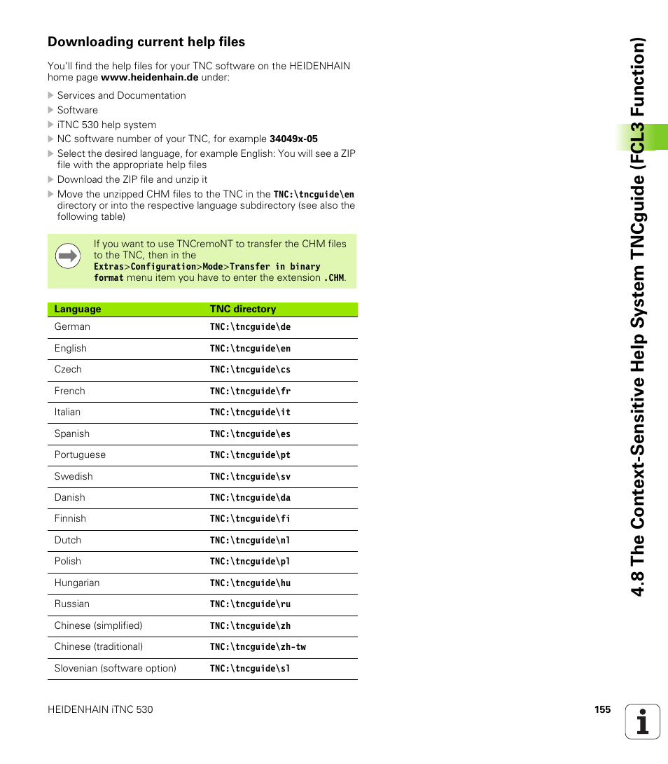 Downloading current help files | HEIDENHAIN iTNC 530 (340 49x-05) User Manual | Page 155 / 669