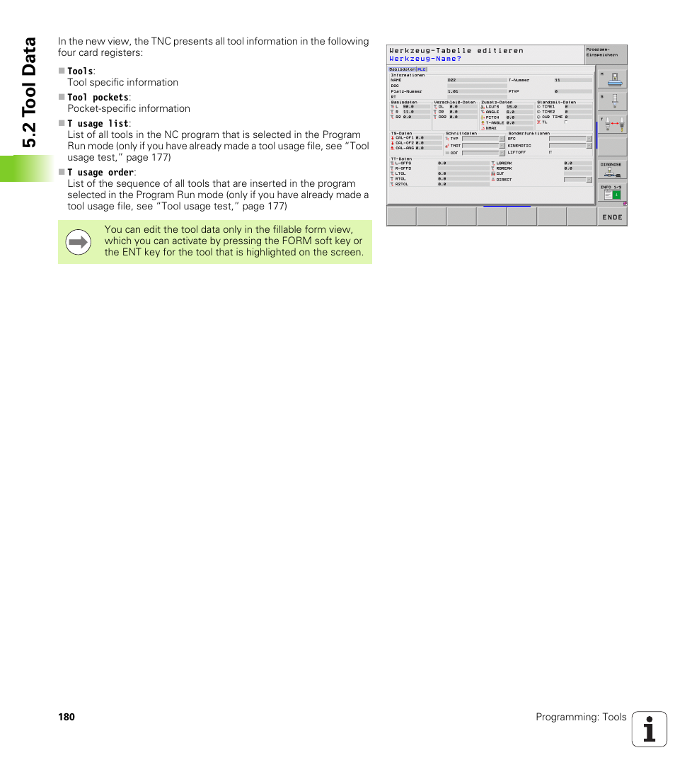 2 t ool d a ta | HEIDENHAIN iTNC 530 (340 49x-05) User Manual | Page 180 / 669