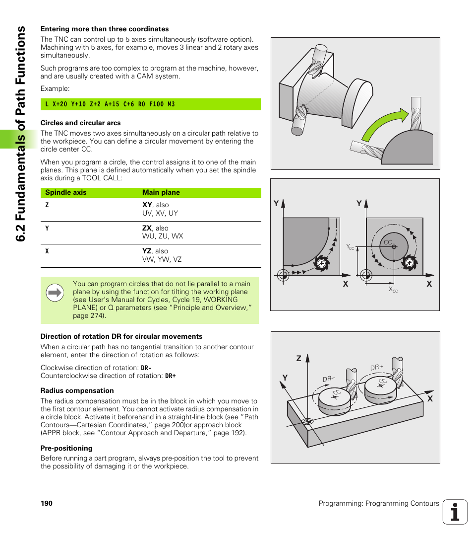 2 f undamentals of p a th f unctions | HEIDENHAIN iTNC 530 (340 49x-05) User Manual | Page 190 / 669