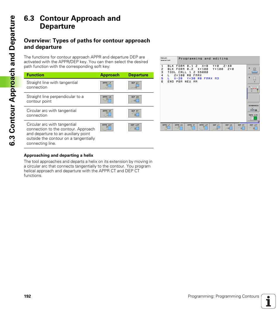 3 contour approach and departure | HEIDENHAIN iTNC 530 (340 49x-05) User Manual | Page 192 / 669