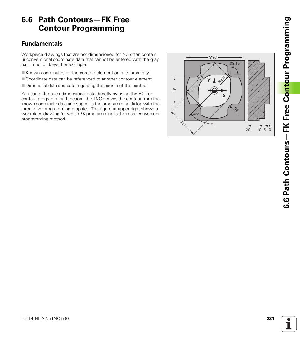 6 path contours—fk free contour programming, Fundamentals | HEIDENHAIN iTNC 530 (340 49x-05) User Manual | Page 221 / 669