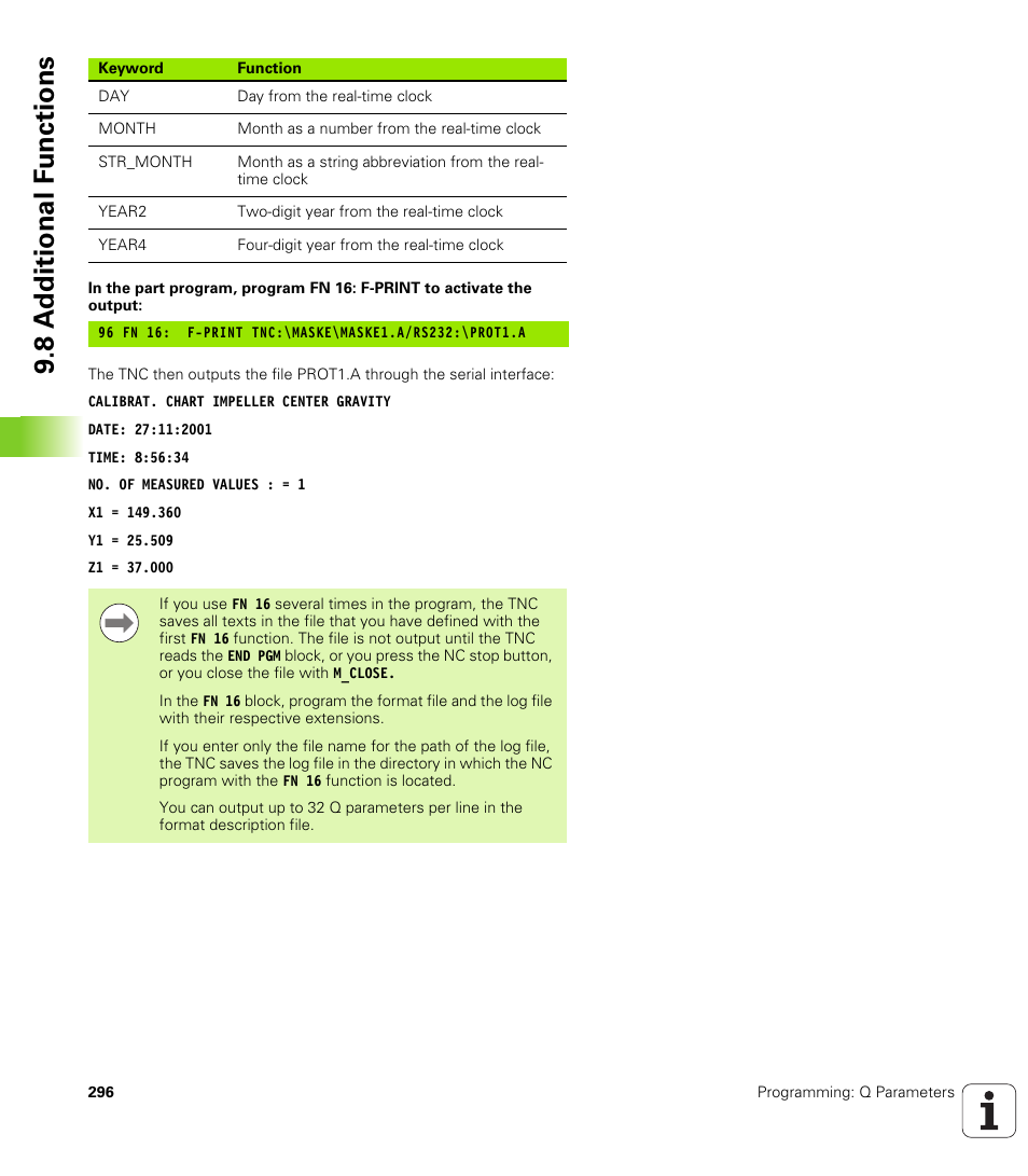 8 a d ditional f unctions | HEIDENHAIN iTNC 530 (340 49x-05) User Manual | Page 296 / 669