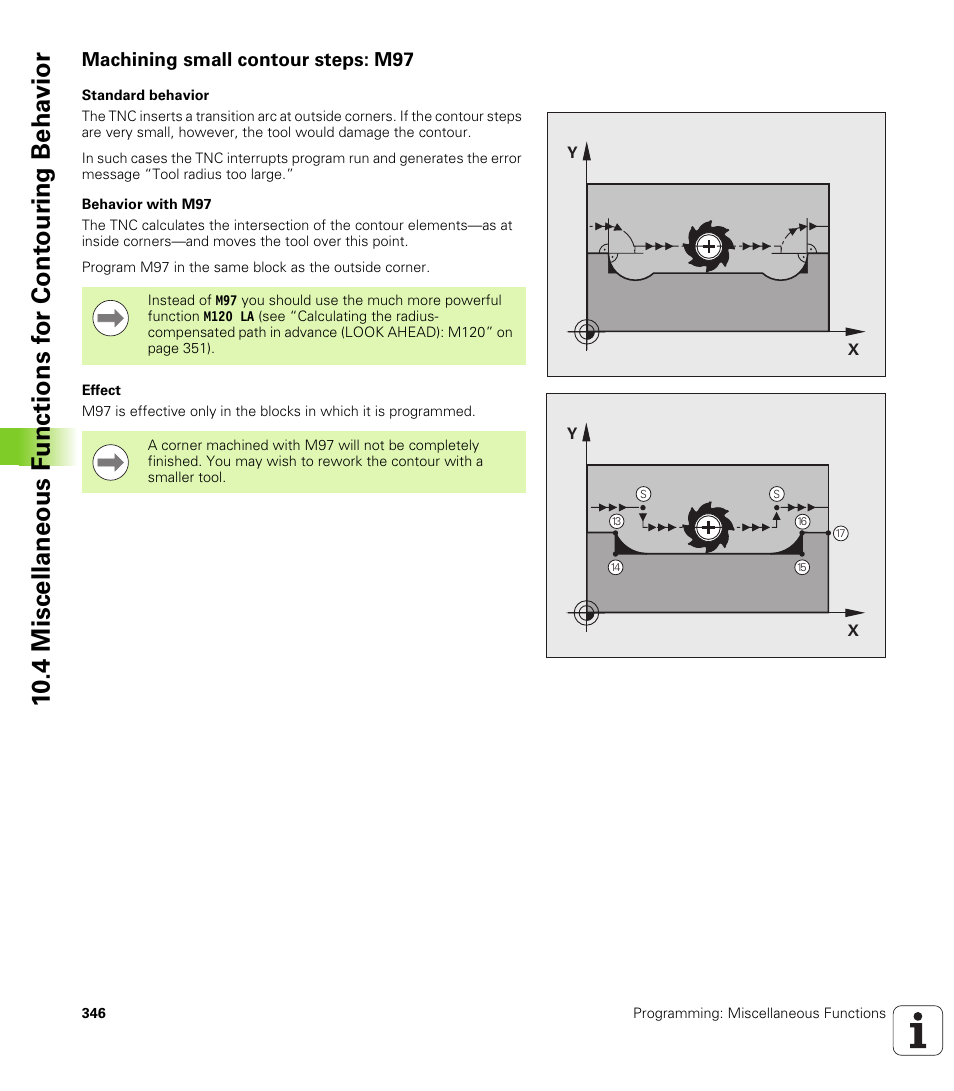 Machining small contour steps: m97 | HEIDENHAIN iTNC 530 (340 49x-05) User Manual | Page 346 / 669