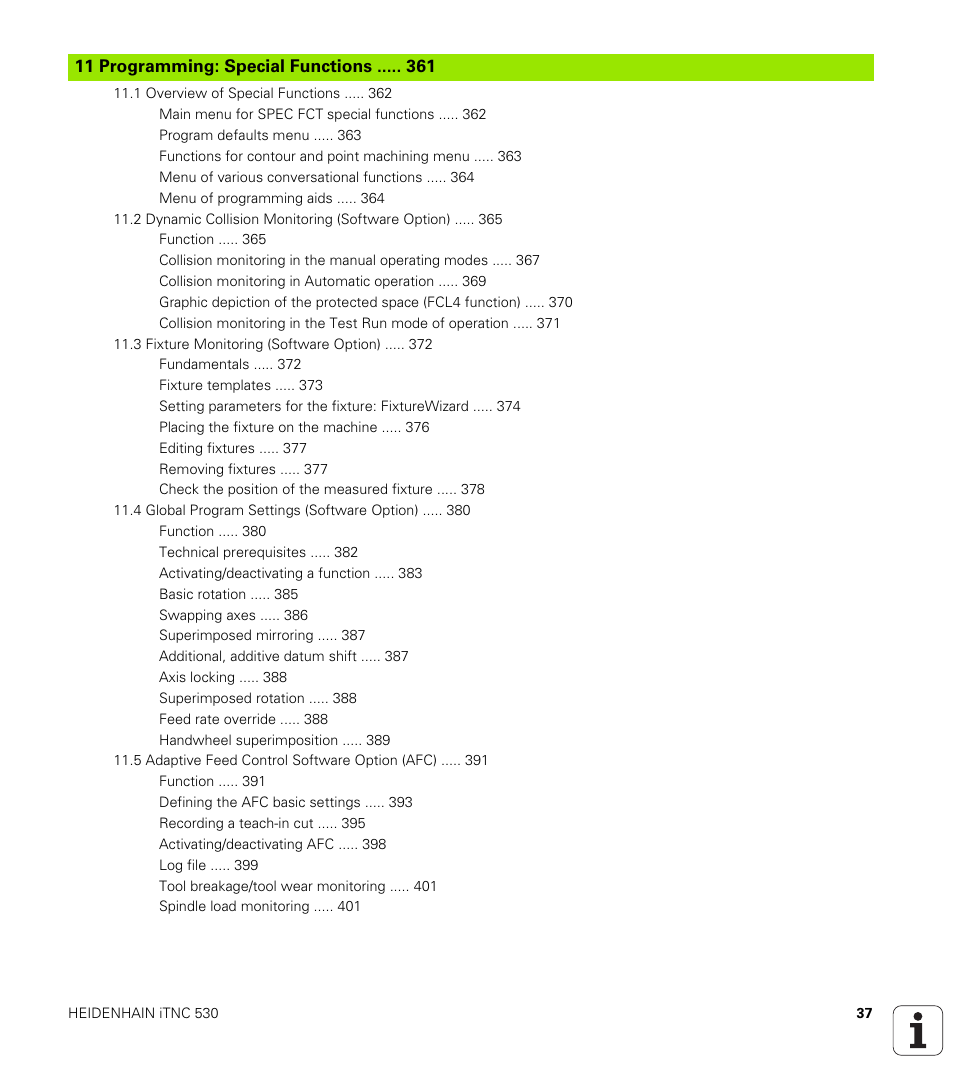 Programming: miscellaneous functions | HEIDENHAIN iTNC 530 (340 49x-05) User Manual | Page 37 / 669