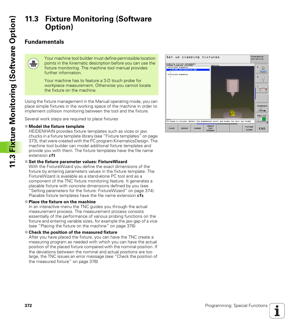 3 fixture monitoring (software option), Fundamentals | HEIDENHAIN iTNC 530 (340 49x-05) User Manual | Page 372 / 669