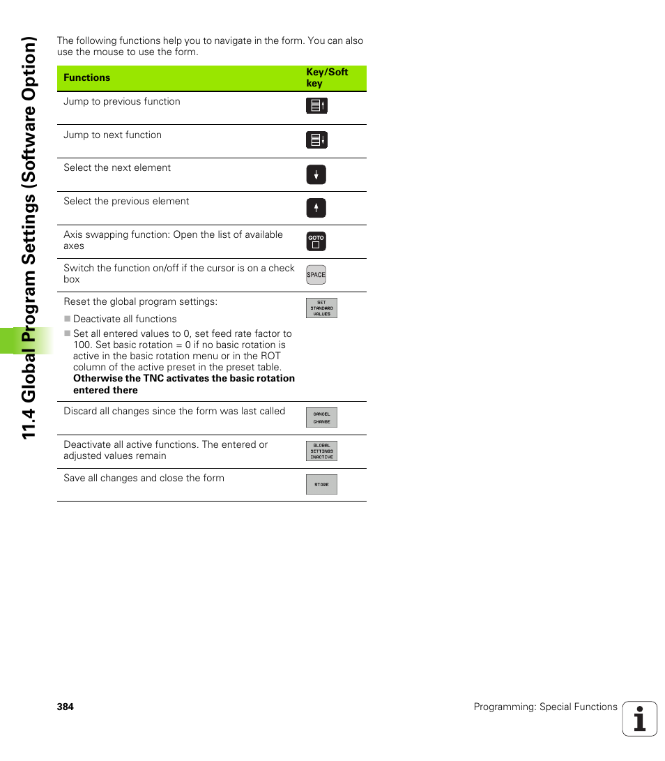 4 global pr ogr a m set tings (sof tw ar e option) | HEIDENHAIN iTNC 530 (340 49x-05) User Manual | Page 384 / 669