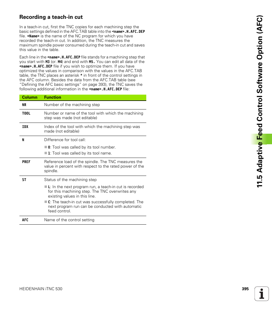 Recording a teach-in cut | HEIDENHAIN iTNC 530 (340 49x-05) User Manual | Page 395 / 669