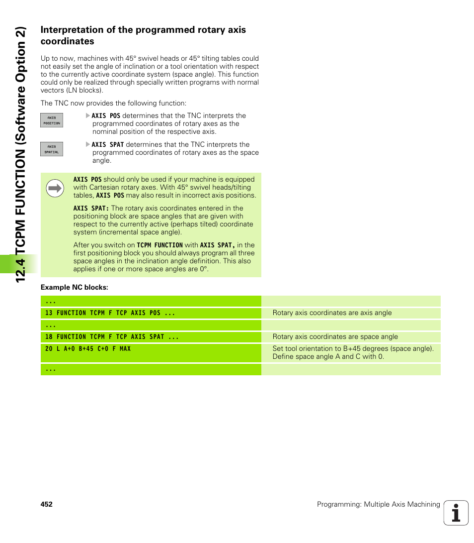 4 tcpm function (sof tw ar e o ption 2) | HEIDENHAIN iTNC 530 (340 49x-05) User Manual | Page 452 / 669