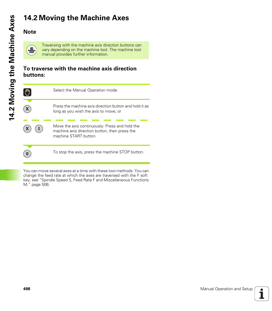 2 moving the machine axes, Note | HEIDENHAIN iTNC 530 (340 49x-05) User Manual | Page 498 / 669
