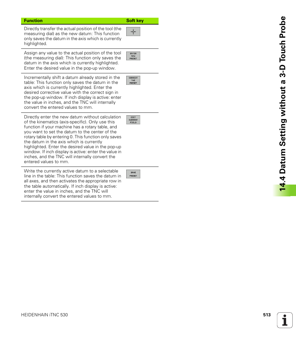 4 d a tu m set ting without a 3-d t o uc h pr obe | HEIDENHAIN iTNC 530 (340 49x-05) User Manual | Page 513 / 669