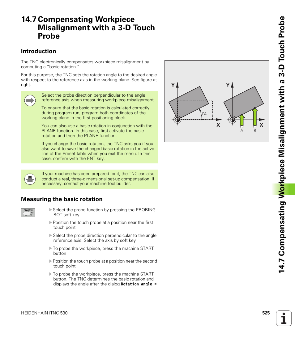 Introduction, Measuring the basic rotation | HEIDENHAIN iTNC 530 (340 49x-05) User Manual | Page 525 / 669