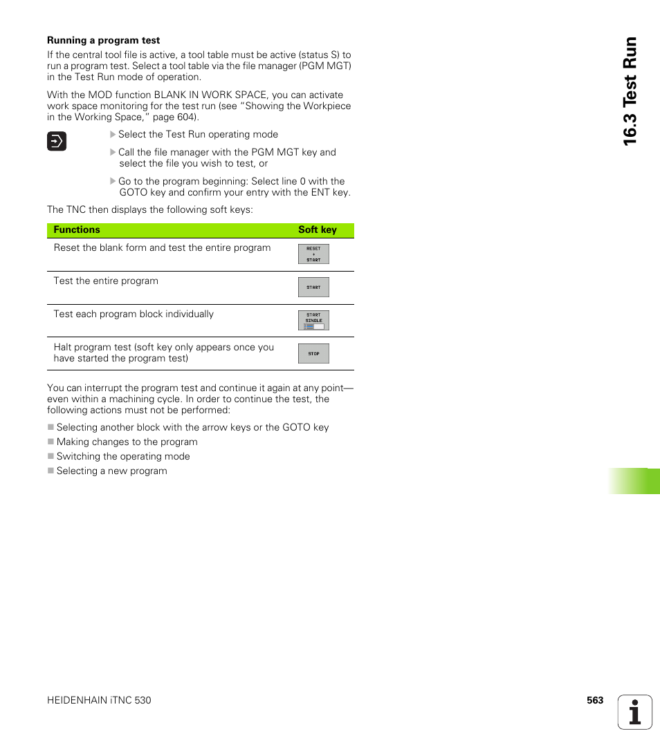 3 t e st run | HEIDENHAIN iTNC 530 (340 49x-05) User Manual | Page 563 / 669