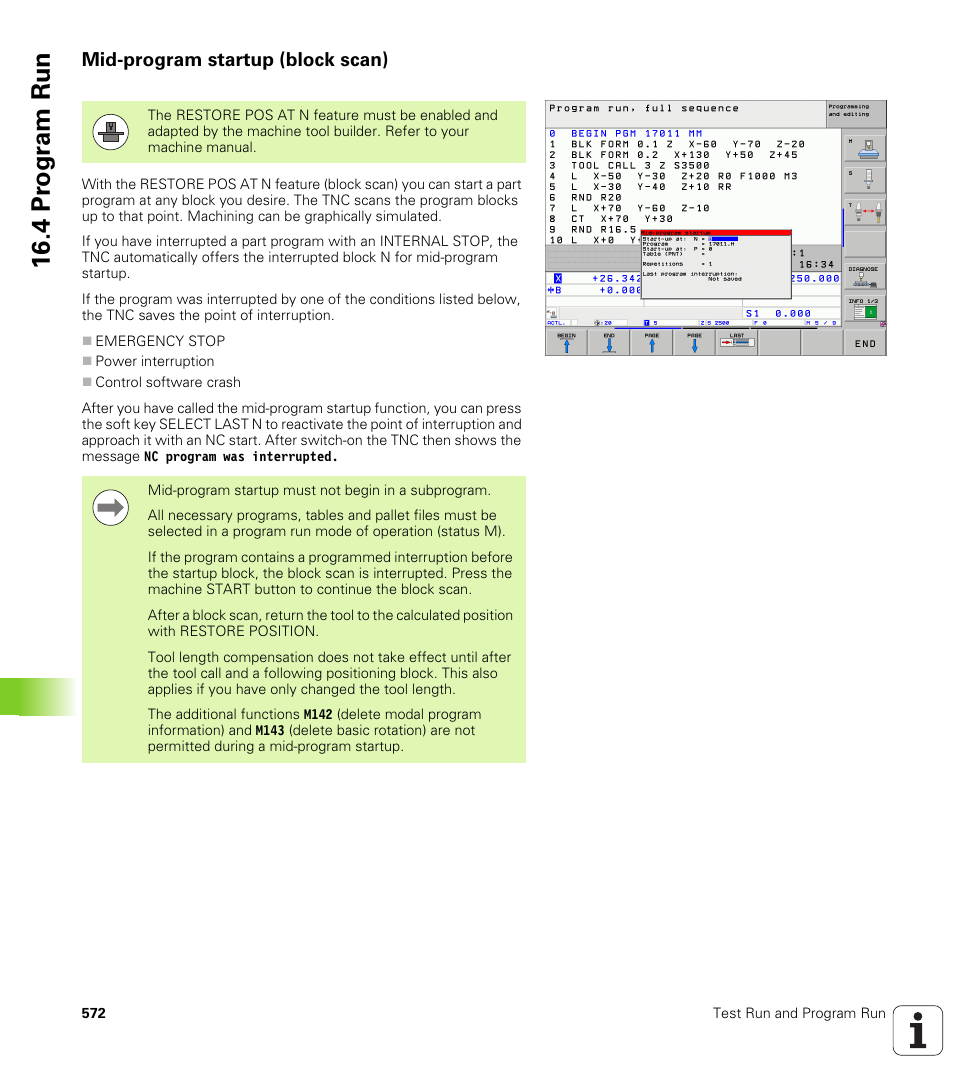 Mid-program startup (block scan), 4 pr ogr am run | HEIDENHAIN iTNC 530 (340 49x-05) User Manual | Page 572 / 669