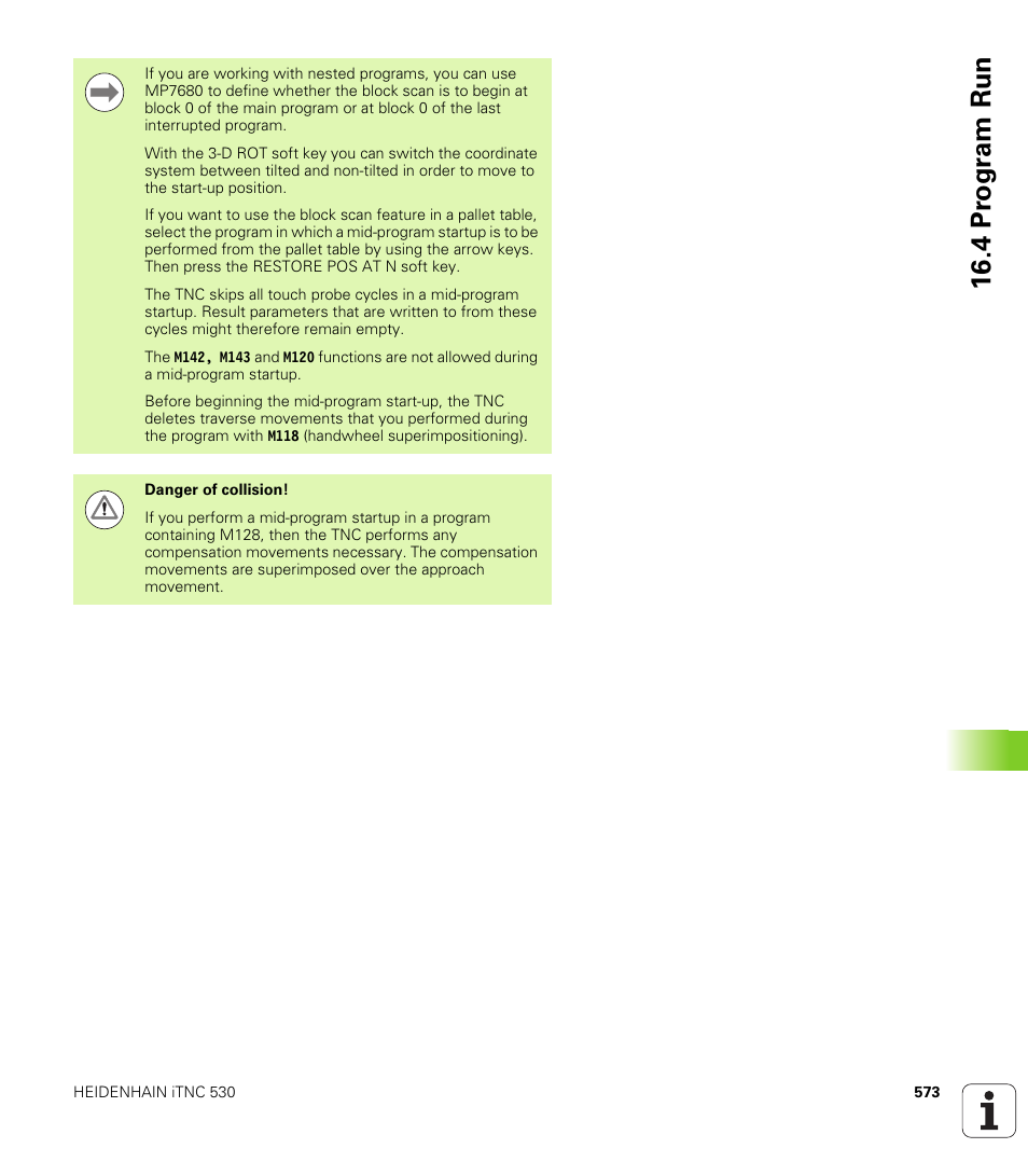 4 pr ogr am run | HEIDENHAIN iTNC 530 (340 49x-05) User Manual | Page 573 / 669