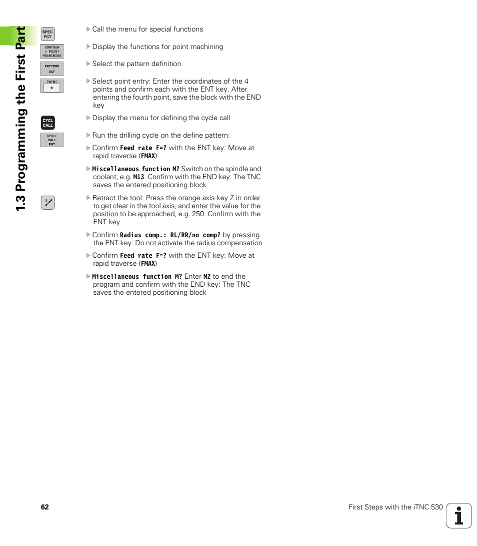 3 pr ogr amming the first p a rt | HEIDENHAIN iTNC 530 (340 49x-05) User Manual | Page 62 / 669