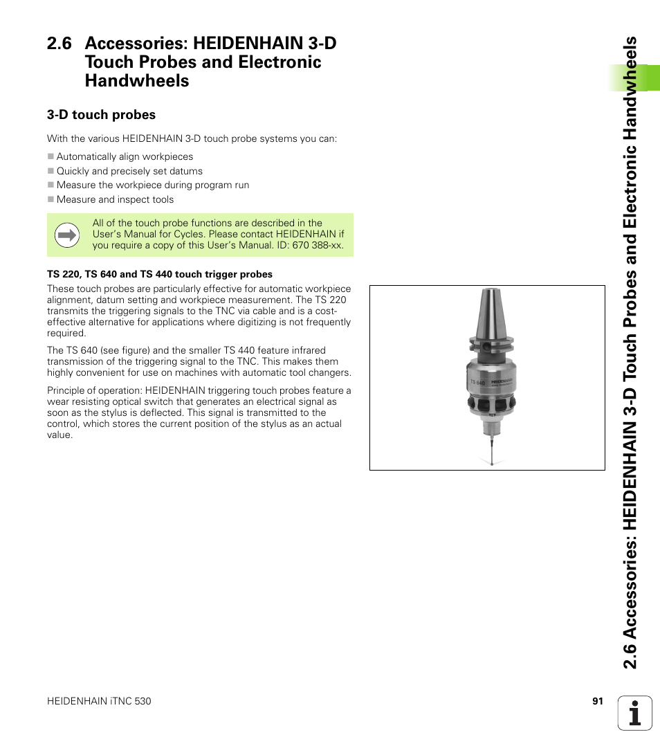 D touch probes | HEIDENHAIN iTNC 530 (340 49x-05) User Manual | Page 91 / 669