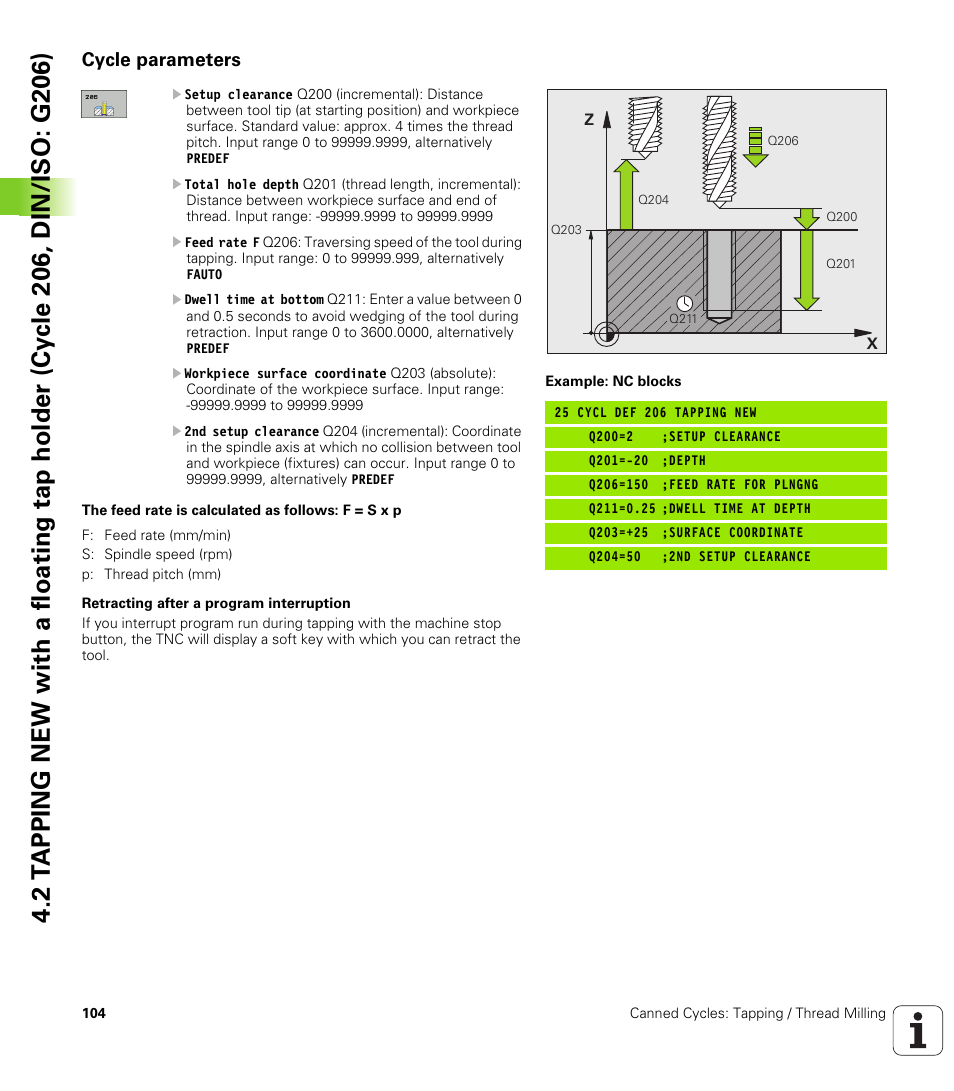 Cycle parameters | HEIDENHAIN iTNC 530 (340 49x-05) Cycle programming User Manual | Page 104 / 497