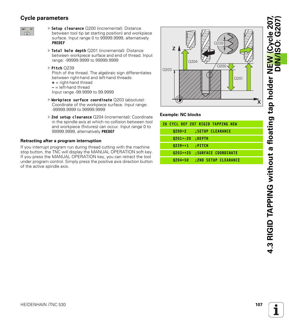 Cycle parameters | HEIDENHAIN iTNC 530 (340 49x-05) Cycle programming User Manual | Page 107 / 497